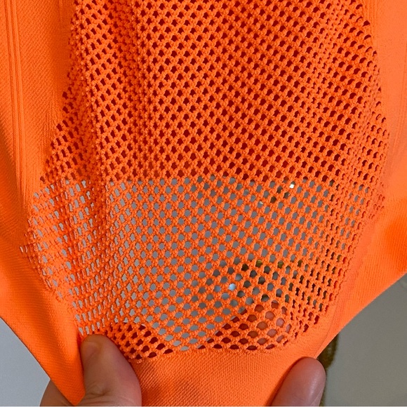 Bebe Sport Orange Mesh Activewear Tank Top M/L - Picture 9 of 16